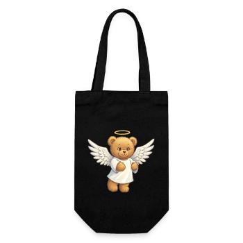 Teddybär Engel - Geschenkbeutel für Flaschen - Schwarz - Vorne