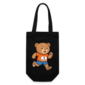 Ours en peluche marathonien - Sac à bouteille - noir - Devant