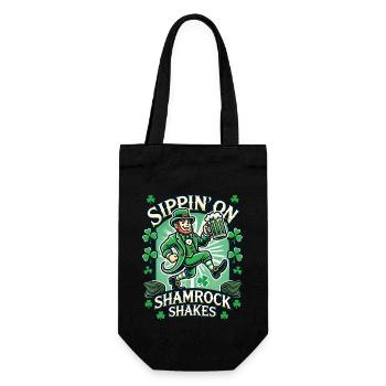 Siroter des shakes Shamrock pour la Saint-Patrick - Sac à bouteille - noir - Devant