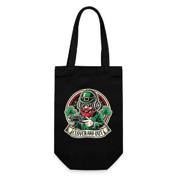St. Patrick's Day Clover And Out Gaming Motiv - Geschenkbeutel für Flaschen - Schwarz - Vorne