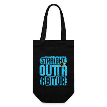 Abitur STRAIGHT OUTTA ABITUR Lustiges - Geschenkbeutel für Flaschen - Schwarz - Vorne