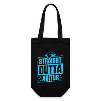 Abitur STRAIGHT OUTTA ABITUR Lustiges - Geschenkbeutel für Flaschen - Schwarz - Vorne