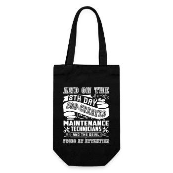 God Created Maintenance Technician - Gift Bag for Bottles - black - Front