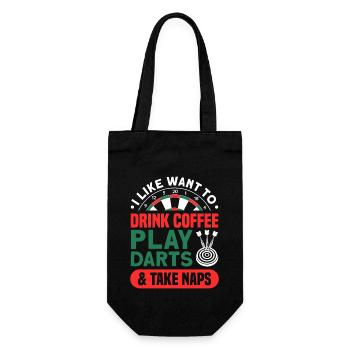 Dart Dartspieler Dartspiel Herren - Geschenkbeutel für Flaschen - Schwarz - Vorne
