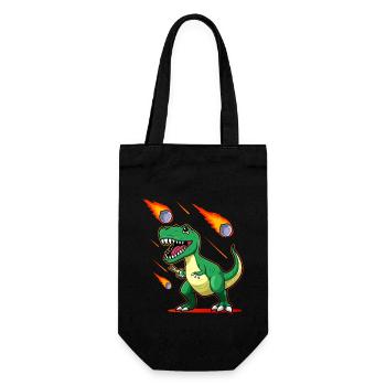 T-Rex Tyrannosaurus Rex Stone Scissors Paper Dino - Gift Bag for Bottles - black - Front