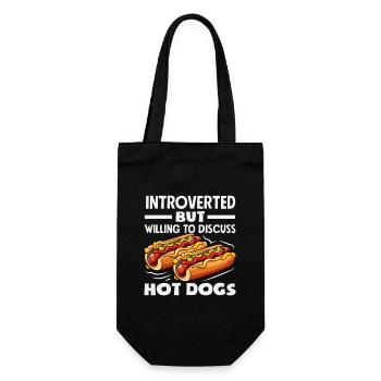 Hot Dog Lover Introvert Discussed - Gift Bag for Bottles - black - Front