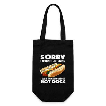Les amateurs de hot-dogs pensent aux hot-dogs - Sac à bouteille - noir - Devant