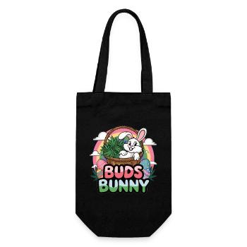 Buds Bunny – Lustiges Osterdesign für Erwachsene - Geschenkbeutel für Flaschen - Schwarz - Vorne