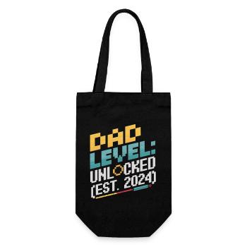 Dad Level Unlocked – Est. 2024 Gamer Shirt - Gift Bag for Bottles - black - Front