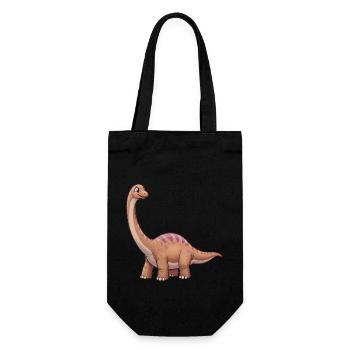 Dino Cartoon Apatosaurus - Geschenkbeutel für Flaschen - Schwarz - Vorne