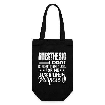 Anesthesiologist It's A Life Purpose - Gift Bag for Bottles - black - Front