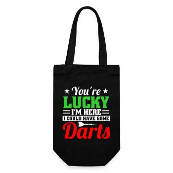 Dart Dartspieler Dartspiel Herren - Geschenkbeutel für Flaschen - Schwarz - Vorne