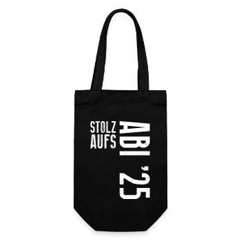 Abiturient STOLZ AUFS ABI 2025 Abitur Lustiges - Geschenkbeutel für Flaschen - Schwarz - Vorne