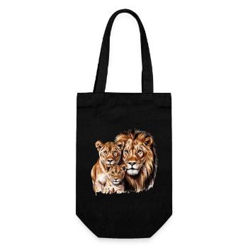 Tier Löwe König für Löwen Liebhaber und Löwen - Geschenkbeutel für Flaschen - Schwarz - Vorne