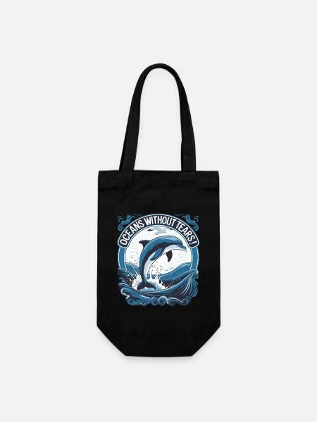 Oceans Without Tears Dolphine - Geschenkbeutel für Flaschen - Schwarz