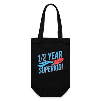 Halbes Jahr Superkid Geburtstag 1/2 Jahr - Geschenkbeutel für Flaschen - Schwarz - Vorne