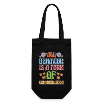Behavioral Therapist All Behavior Is ABA Therapist - Gift Bag for Bottles - black - Front