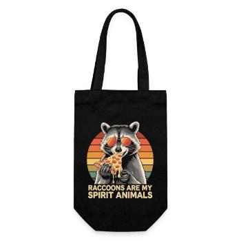 Raccoon Spirit Animal - Raton laveur à pizza - Sac à bouteille - noir - Devant
