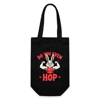Fitness Bunny Fitness -workout Rabbit Bodybuilding - Gift Bag for Bottles - black - Front