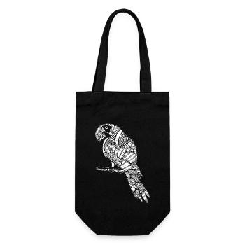 Parrot Parrot Floral Pattern - Gift Bag for Bottles - black - Front