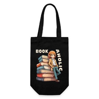 BÜCHER BOOKAHOLIC - Geschenkbeutel für Flaschen - Schwarz - Vorne