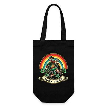 Luky Vibes for St. Patrick's Day - Gift Bag for Bottles - black - Front