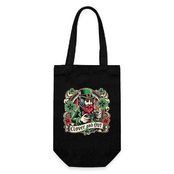 St. Patrick's Day Gaming Leprechaun Clover And Out - Geschenkbeutel für Flaschen - Schwarz - Vorne