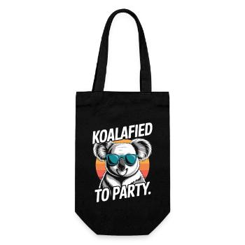 Koala with sunglasses – party atmosphere guaranteed - Gift Bag for Bottles - black - Front