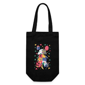 Colorful Geometric Animal Pattern Patchwork Look - Gift Bag for Bottles - black - Front