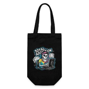 Addiction totale gamer crâne illustration - Sac à bouteille - noir - Devant