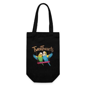 Deux perruches tweethearts sur la balançoire - Sac à bouteille - noir - Devant