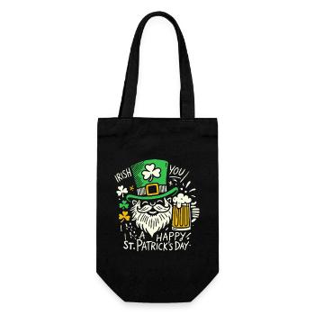 Fröhlichen St. Patrick's Day Feier mit Irish - Geschenkbeutel für Flaschen - Schwarz - Vorne