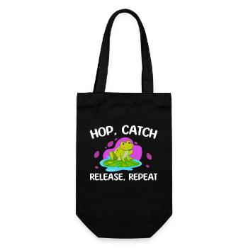 Hop Catch Release Repeat Frog Humor - Gift Bag for Bottles - black - Front