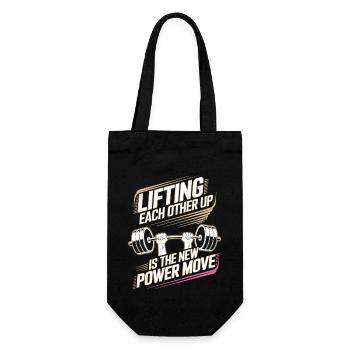 Lifting Each Other Up – Teamwork & Krafttraining - Geschenkbeutel für Flaschen - Schwarz - Vorne