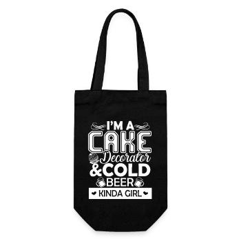 Cake Decorator Girl And Cold Beer - Gift Bag for Bottles - black - Front