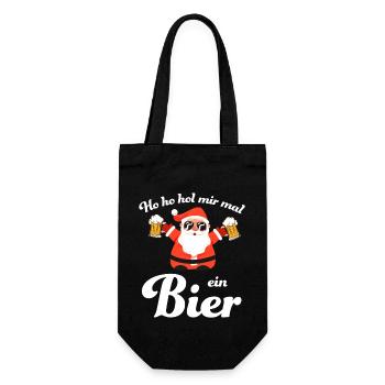 bier10 Zeichenfläche 1 - Geschenkbeutel für Flaschen - Schwarz - Vorne