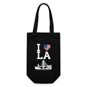 J’aime LA Golden Gate Bridge Los Angeles Drapeau Jeu de mots - Sac à bouteille - noir - Devant