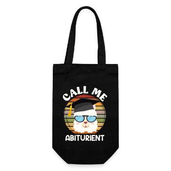 Abitur Abschluss CALL ME ABITURIENT Lustiges - Geschenkbeutel für Flaschen - Schwarz - Vorne