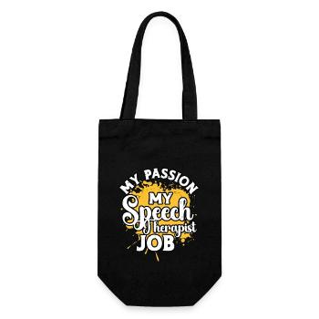 Speech Therapy My Passion My Language Therapist - Geschenkbeutel für Flaschen - Schwarz - Vorne