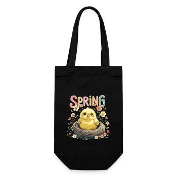Sweet spring chick in the nest - Gift Bag for Bottles - black - Front