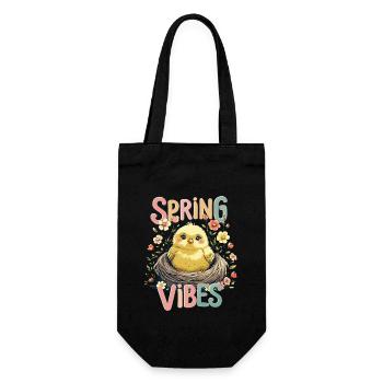 Sweet spring chick in the nest - Gift Bag for Bottles - black - Front