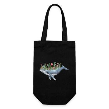 belle baleine avec motif floral pour - Sac à bouteille - noir - Devant