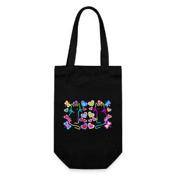 Cats Cat Retro 80s 90s Vintage Kids - Gift Bag for Bottles - black - Front