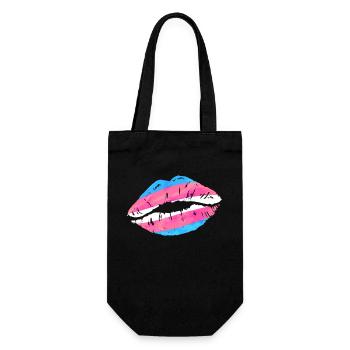 Transgender Trans LGBT Pride - Geschenkbeutel für Flaschen - Schwarz - Vorne
