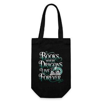 Fantasy Book Reader Magical Story Lover - Gift Bag for Bottles - black - Front