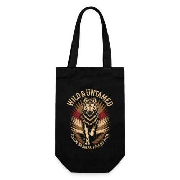 Wild & Untamed - Fierce Wolf, No Rules, No Fear - Gift Bag for Bottles - black - Front