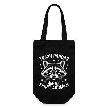 Raccoon Saying Trash Funny Raccoon Gift - Gift Bag for Bottles - black - Front