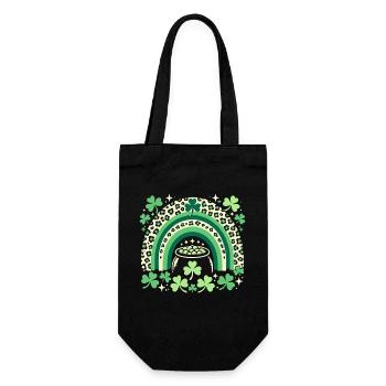 St. Patrick's Day Rainbow Shamrock Luck - Gift Bag for Bottles - black - Front