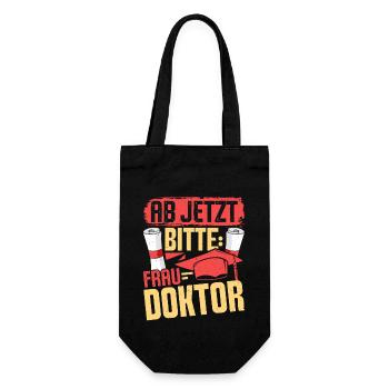 Doktorarbeit AB JETZT BITTE FRAU DOKTOR Lustiges - Geschenkbeutel für Flaschen - Schwarz - Vorne