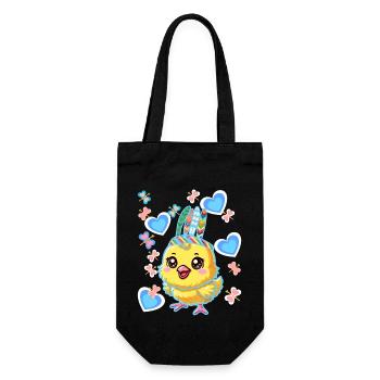 Hippie Hippies Huhn Hühner Küken Ostern - Geschenkbeutel für Flaschen - Schwarz - Vorne